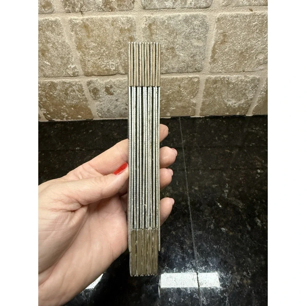 VTG 6' LUFKIN No 1206 ALUMINUM WITH BRASS JOINTS FOLDING RULE METAL 72